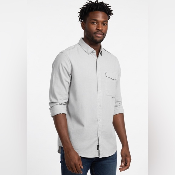 Billabong Other - Billabong Shirt‎ Mens M Light Tan Shoulder Tap Long Sleeve Minimalist Vintage